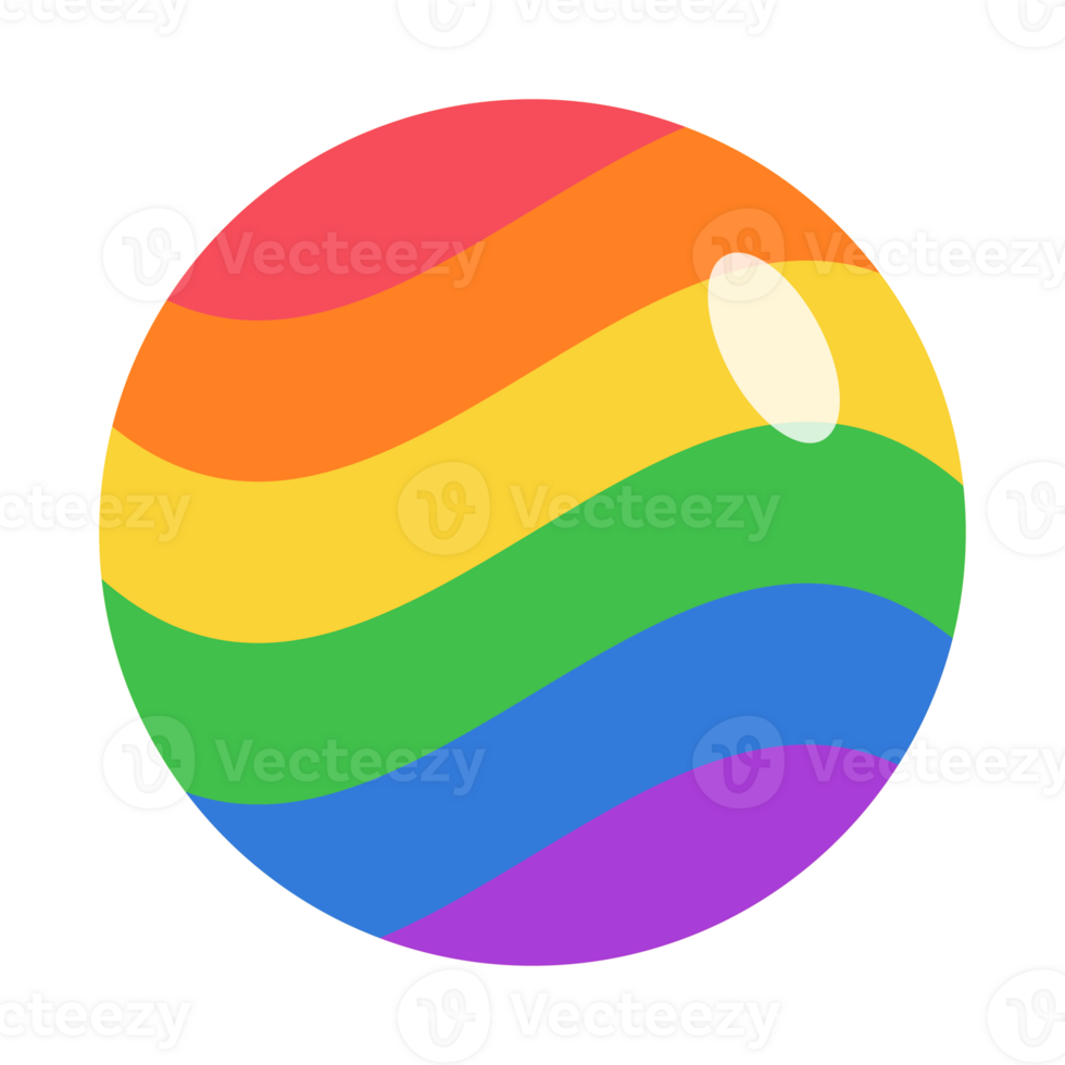 A rainbow colored ball sticker png