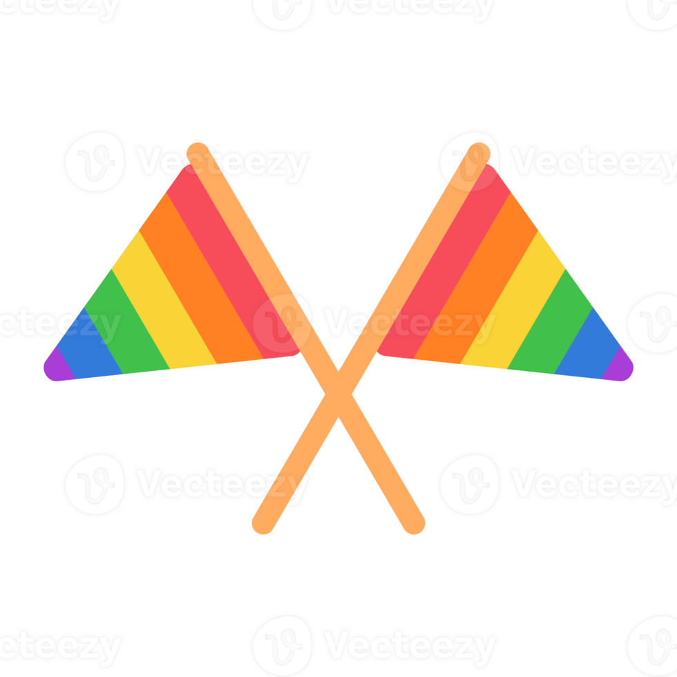 Two crossed rainbow flags sticker png
