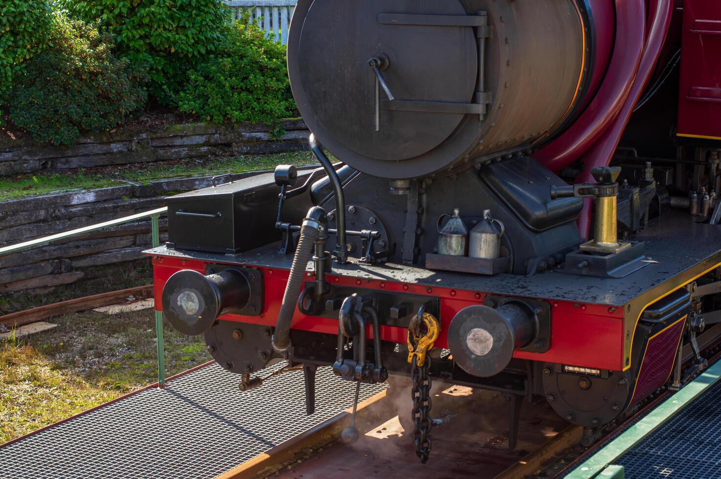 Close up of front of steam engine photo