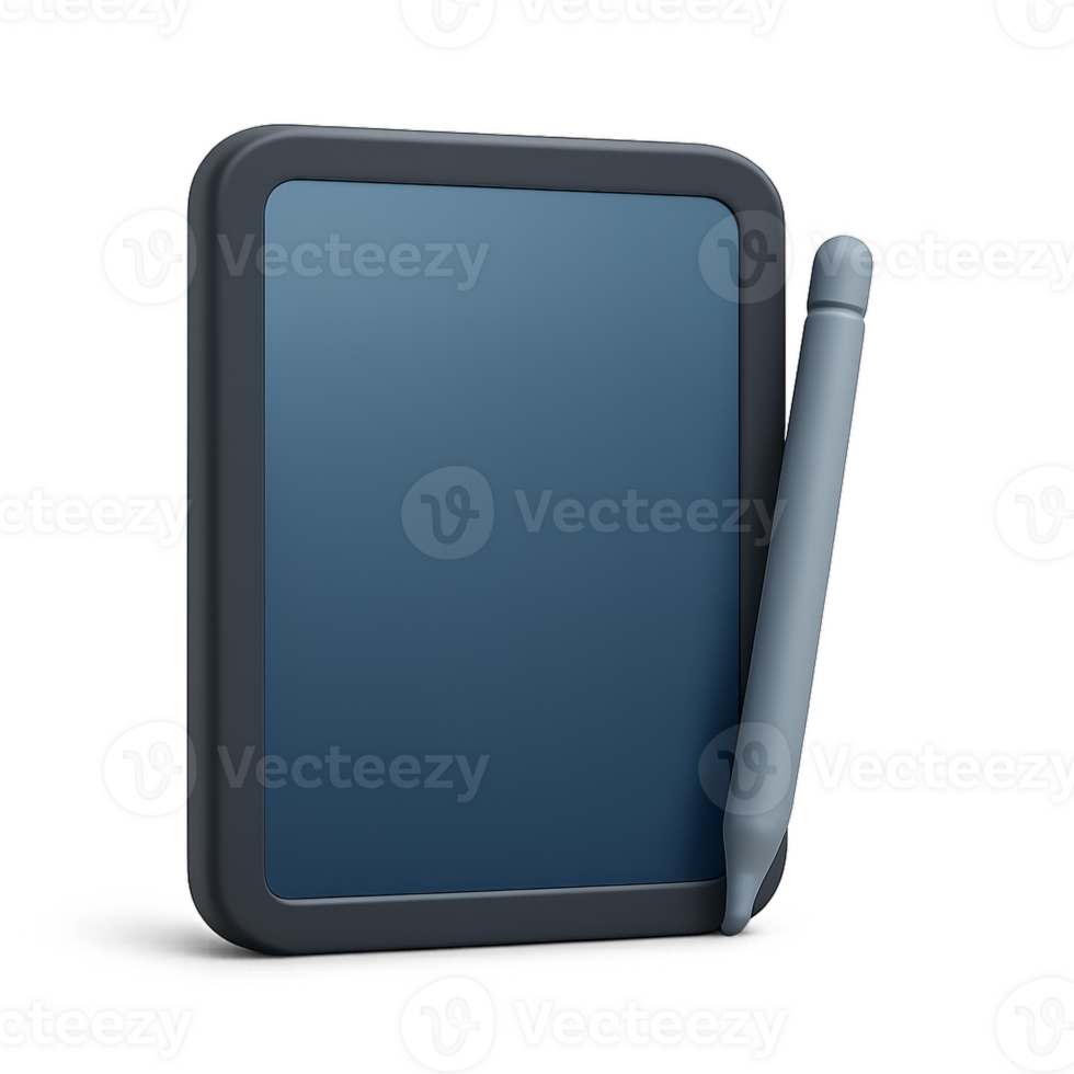 3D Rendering of Tablet Device with Stylus for Creative Composition png