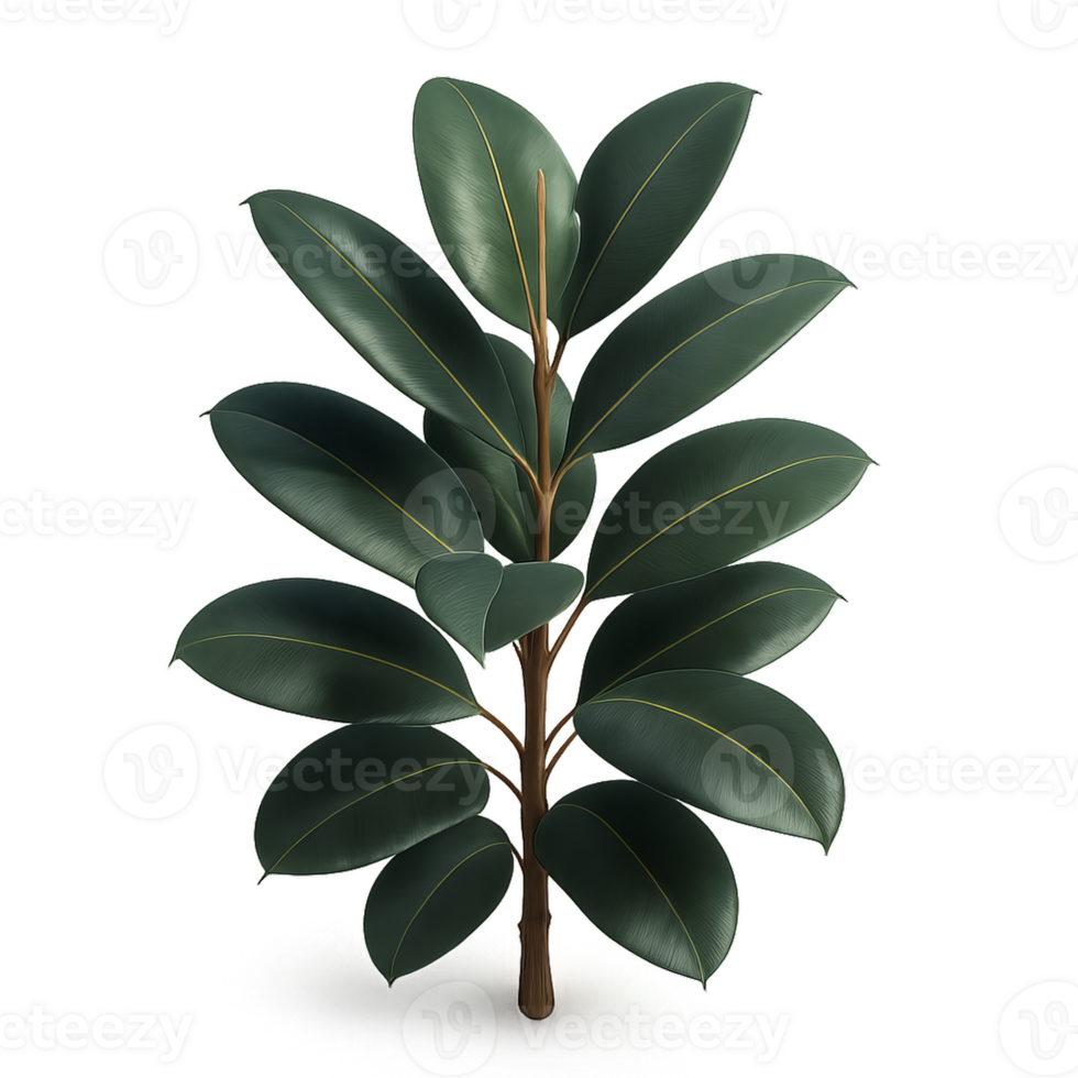 3d modelo do ficus elástica plantar com simples Projeto e rico detalhe png