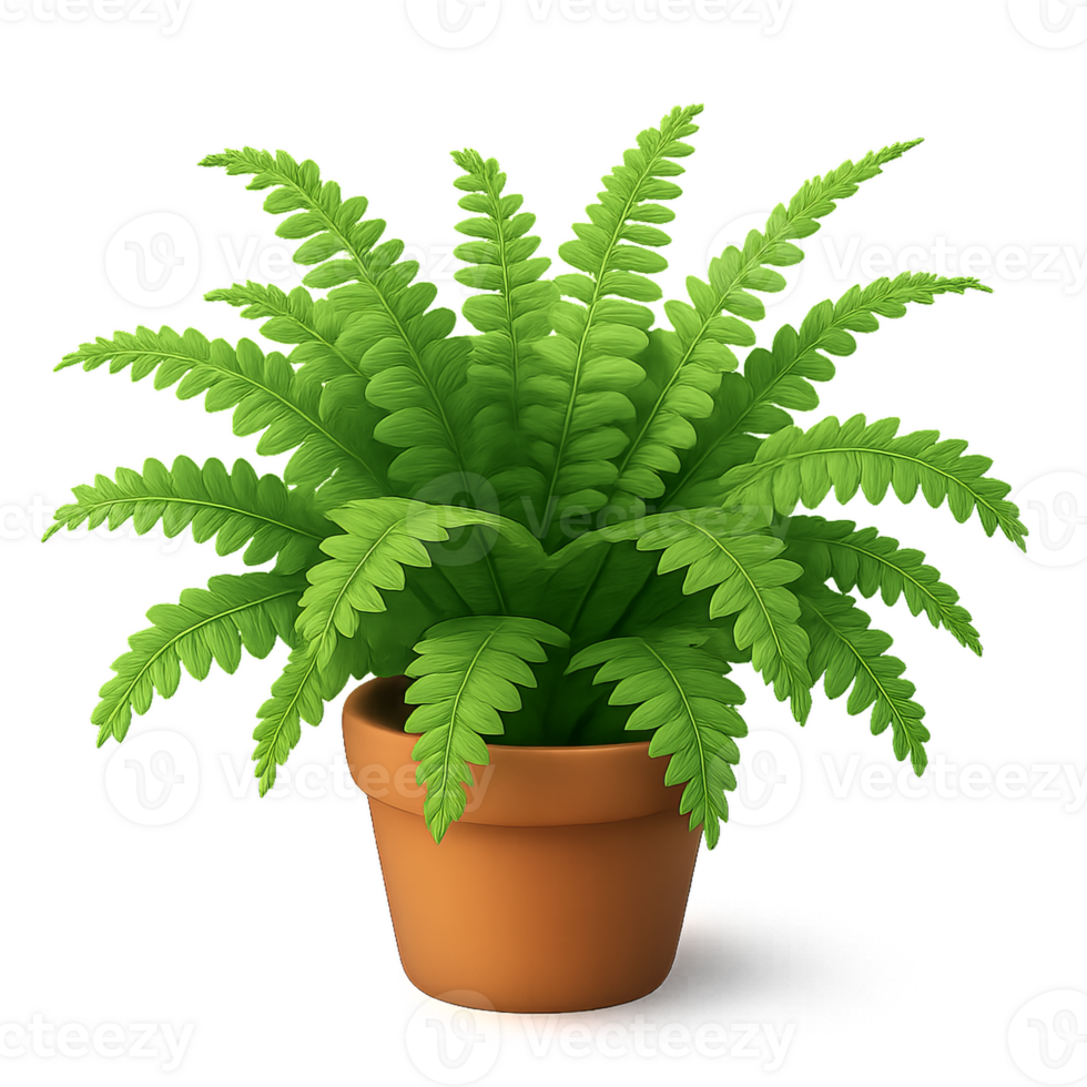 Lush Green Fern Plant in Simple Pot for Home Decor and Display png