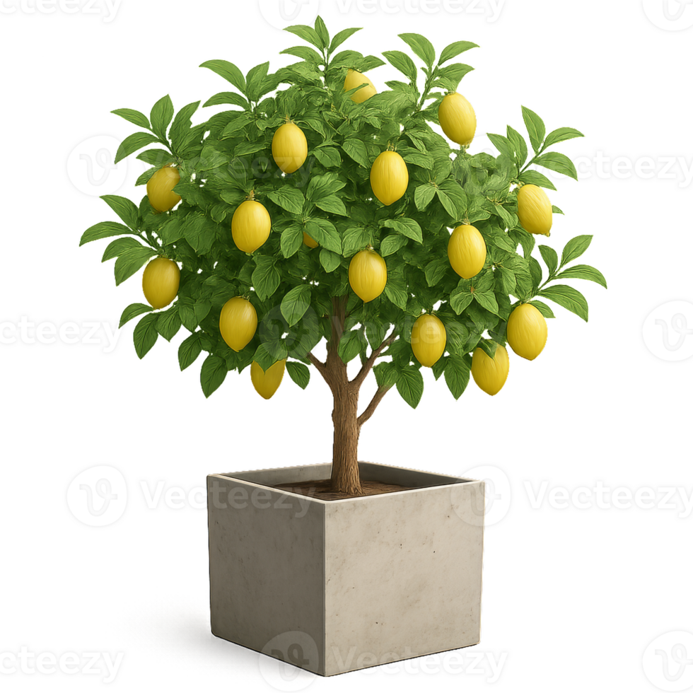 Lemon Tree in Pot for Indoor Decor and Gardening Inspiration png
