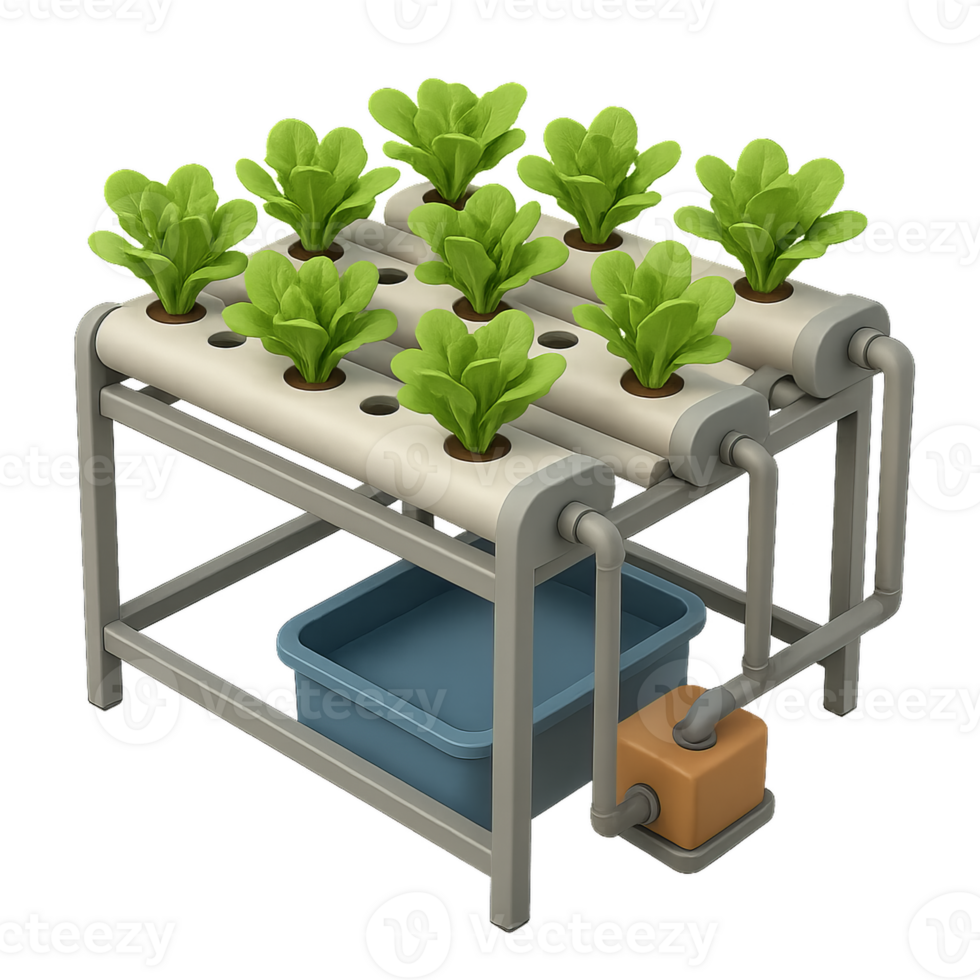 Simple 3D NFT Planting Table for Modern Hydroponic Gardening png