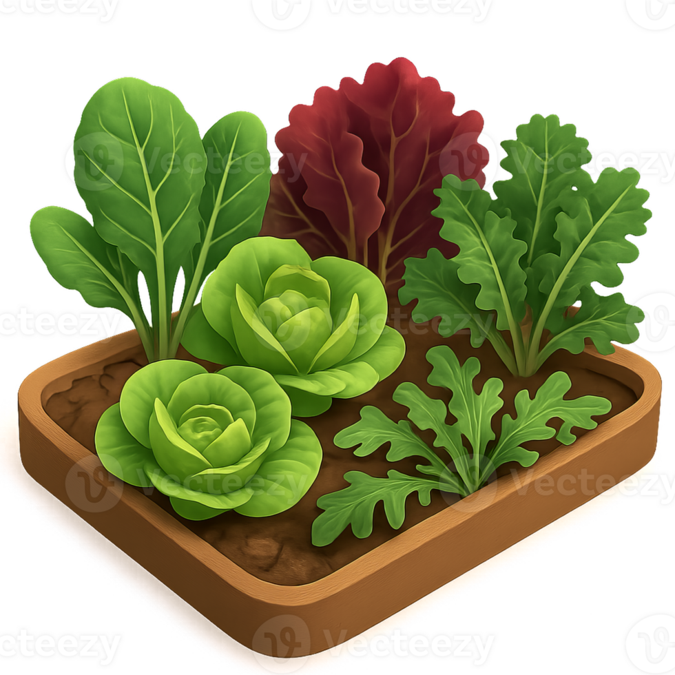 Fresh 3D Mixed Salad with Colorful Vegetables and Leafy Greens png