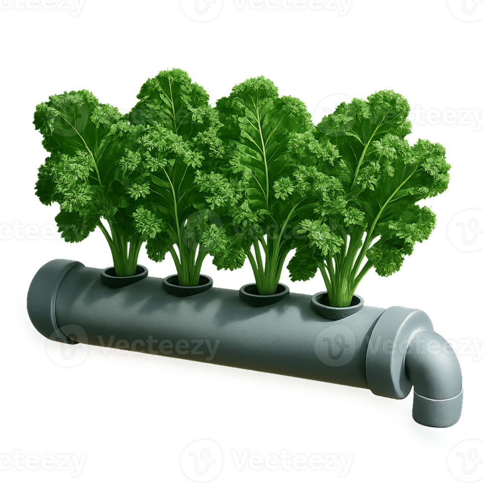 Simple Hydroponic Setup for Growing Fresh Kale in Indoor Gardens png