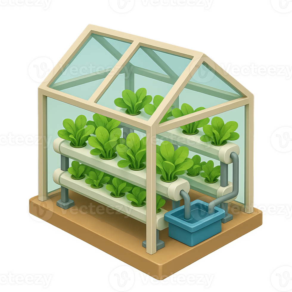 Simple Hydroponic Greenhouse Design for Growing Fresh Vegetables png