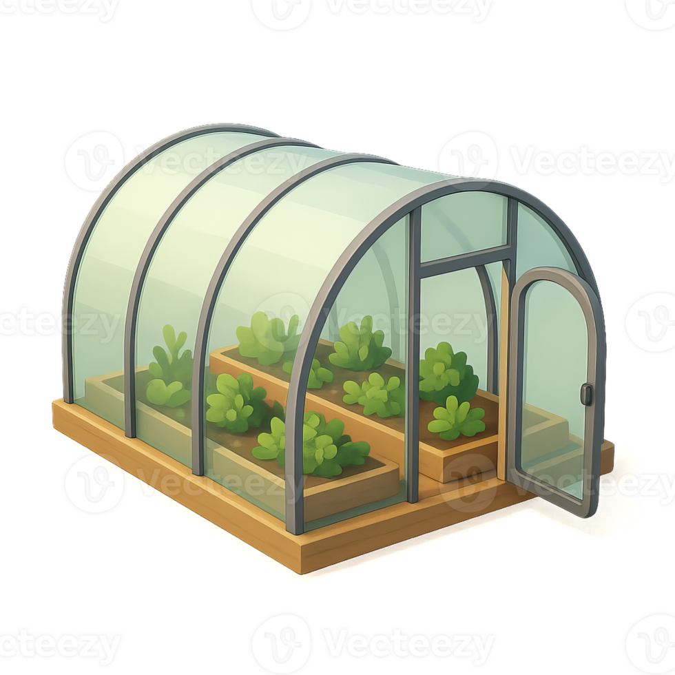 Simple Greenhouse Design with Plants Inside for Gardening Enthusiasts png