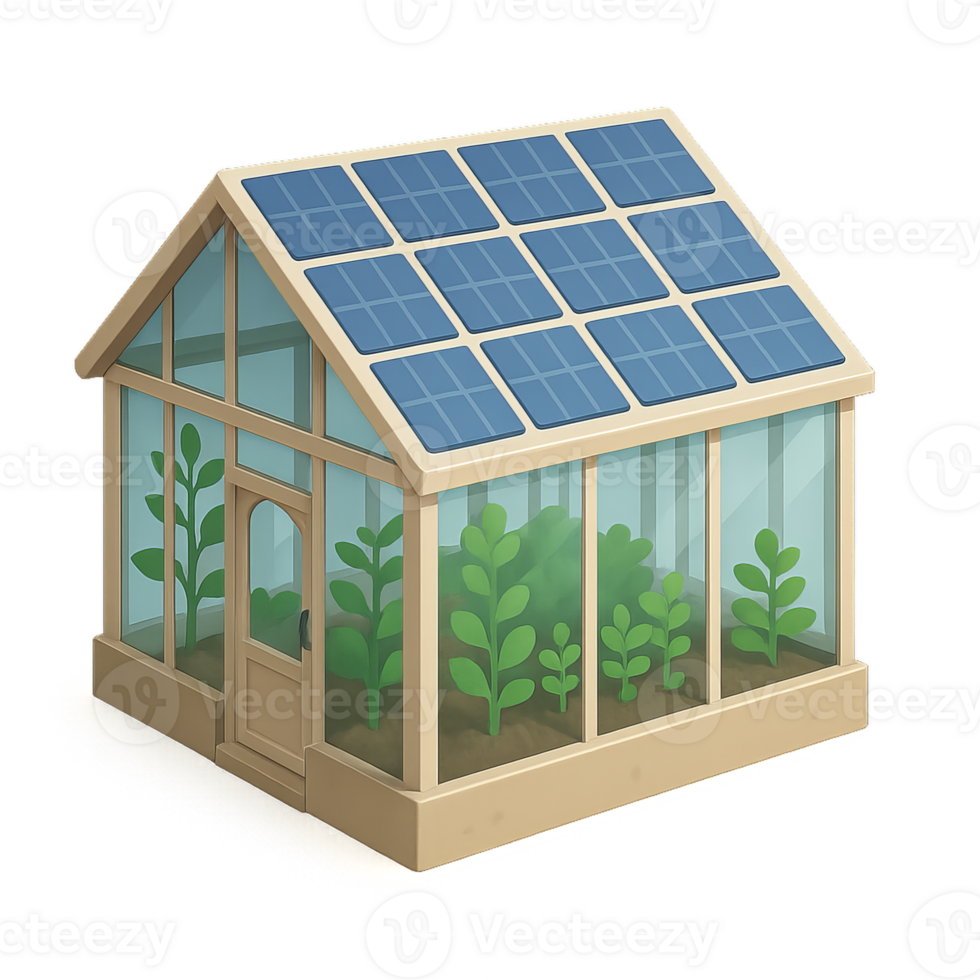 Solar Powered Greenhouse for Sustainable Gardening Solutions png