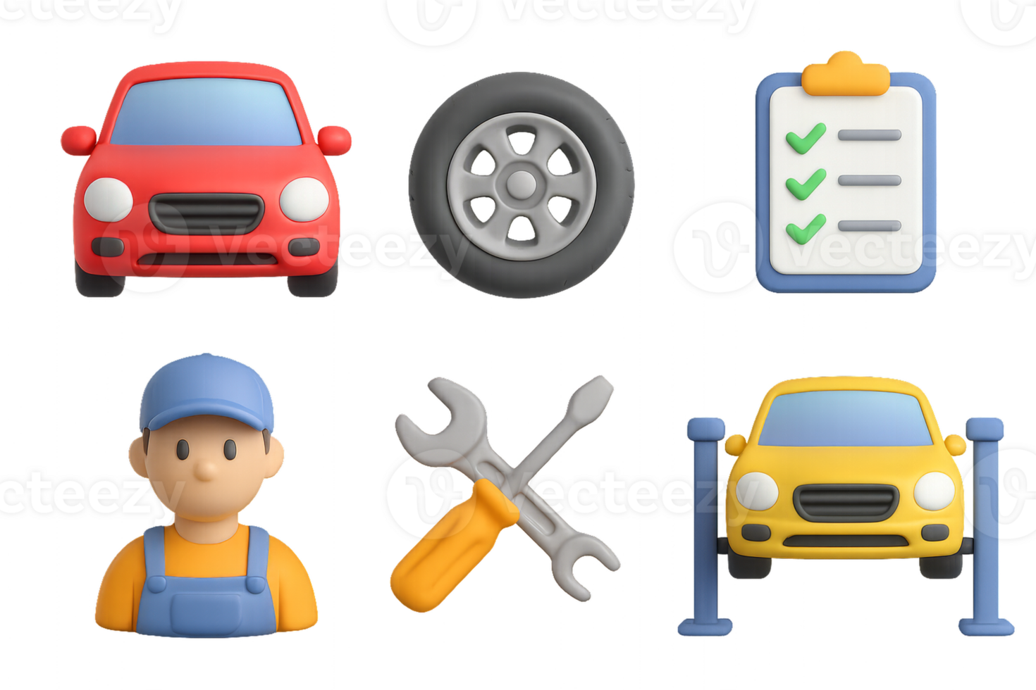 Colorful Car Service Icons for Simple Maintenance Design Elements png