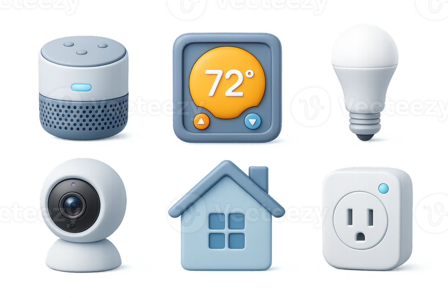 3D Smart Home Icons for Modern Digital Interfaces and Designs png