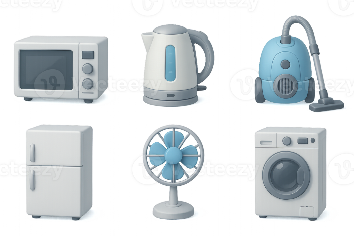 3D Simple Appliances and Icons for Home and Kitchen Use png