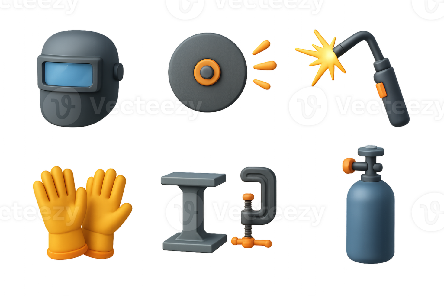 Simple Welder Icon Set Featuring Essential Tools and Safety Gear png