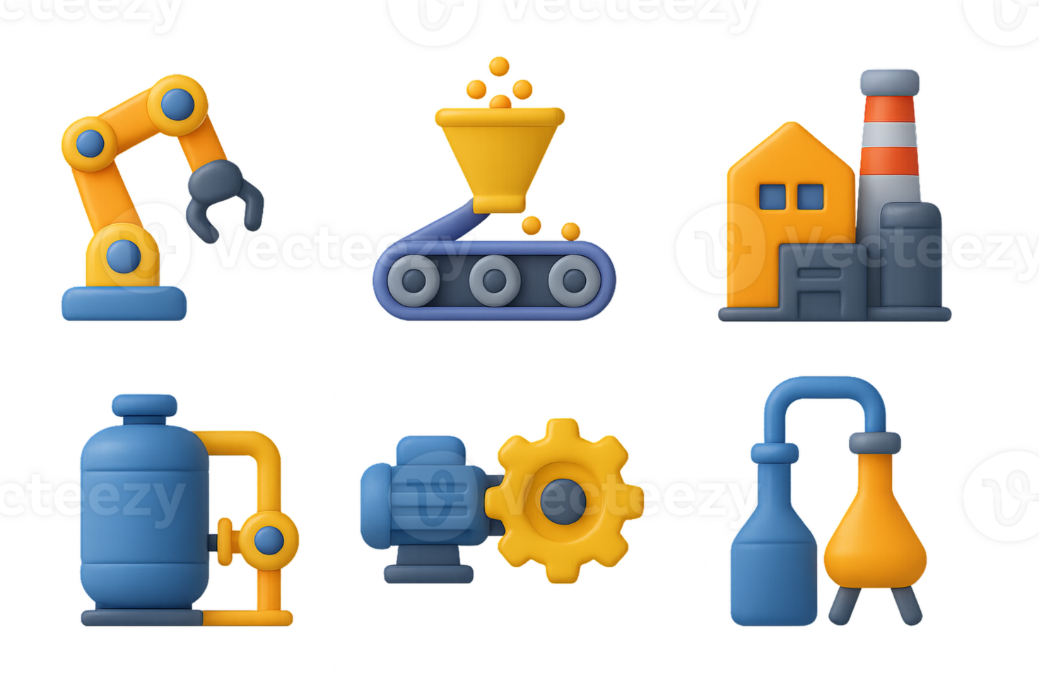 Industrial Icons Collection with Simple Design Elements png
