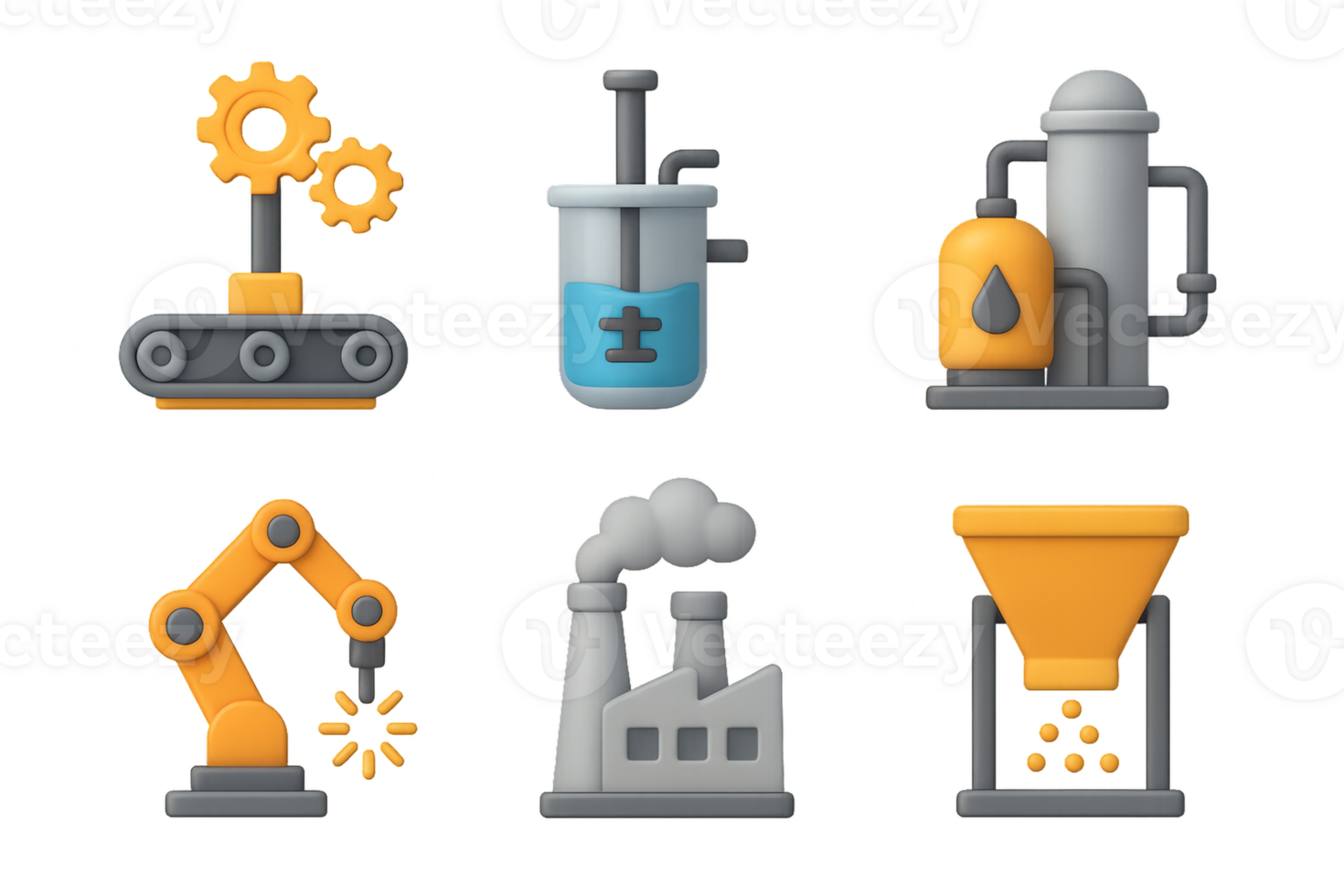 Industrial Icon Set Featuring Simple Factory Elements and Tools png