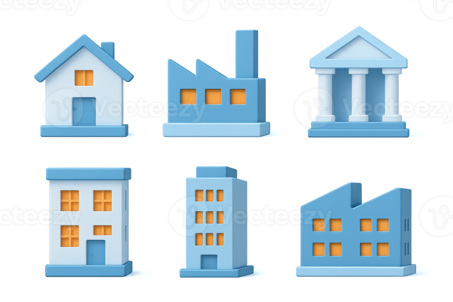 3D Simple Building Blueprints for Modern Architectural Designs png