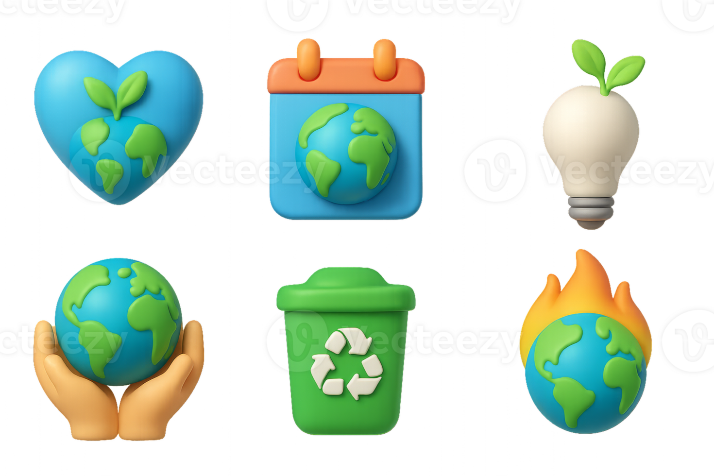 Eco-Friendly Icons Representing Earth Conservation and Sustainability png