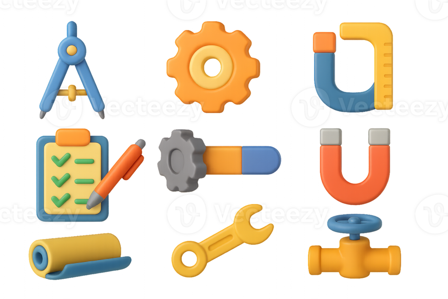3D Engineering Icons for Simple Design Projects and Applications png