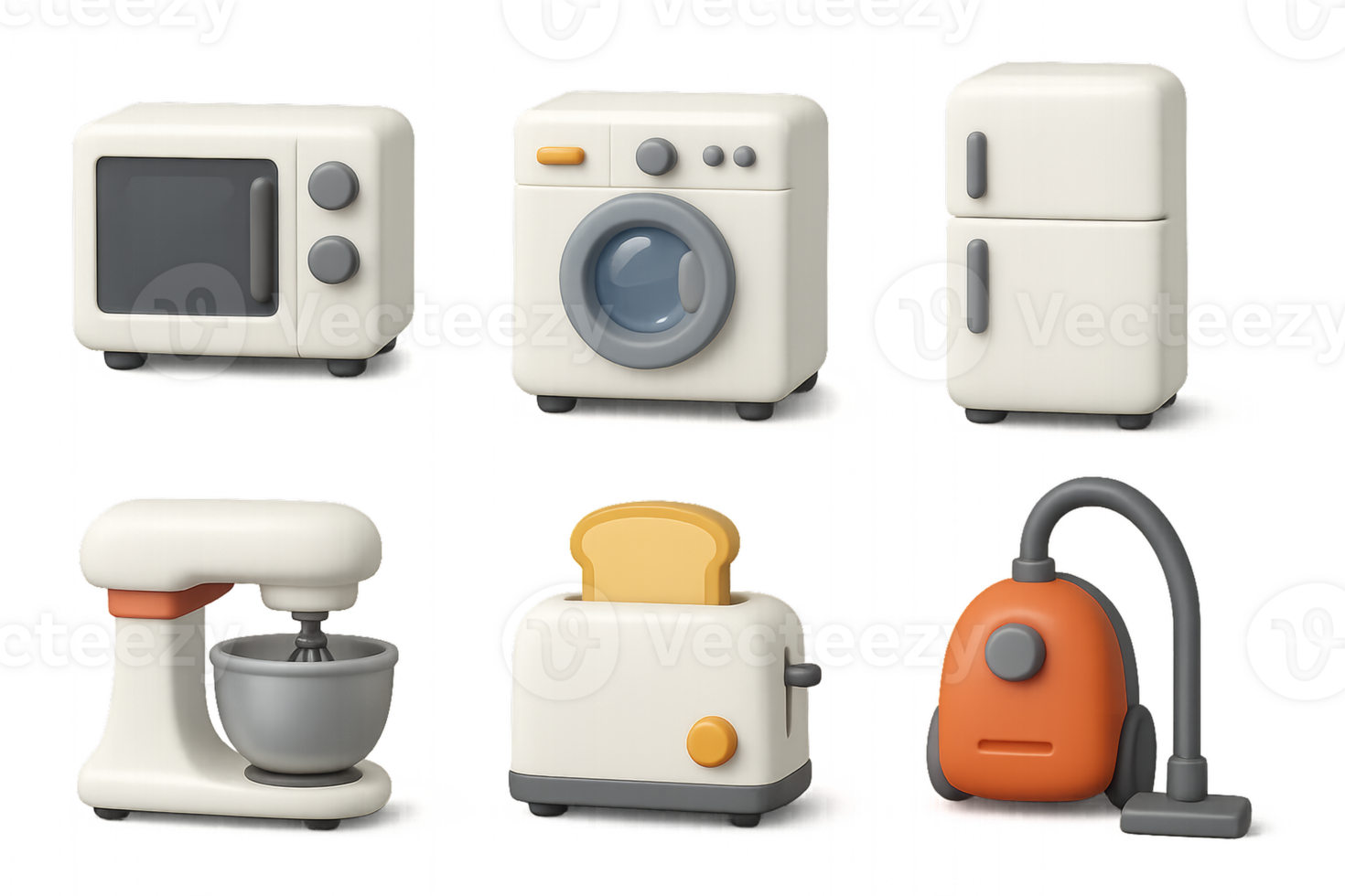 Simple 3D Appliance Icons for Modern Kitchen Design and Decor png