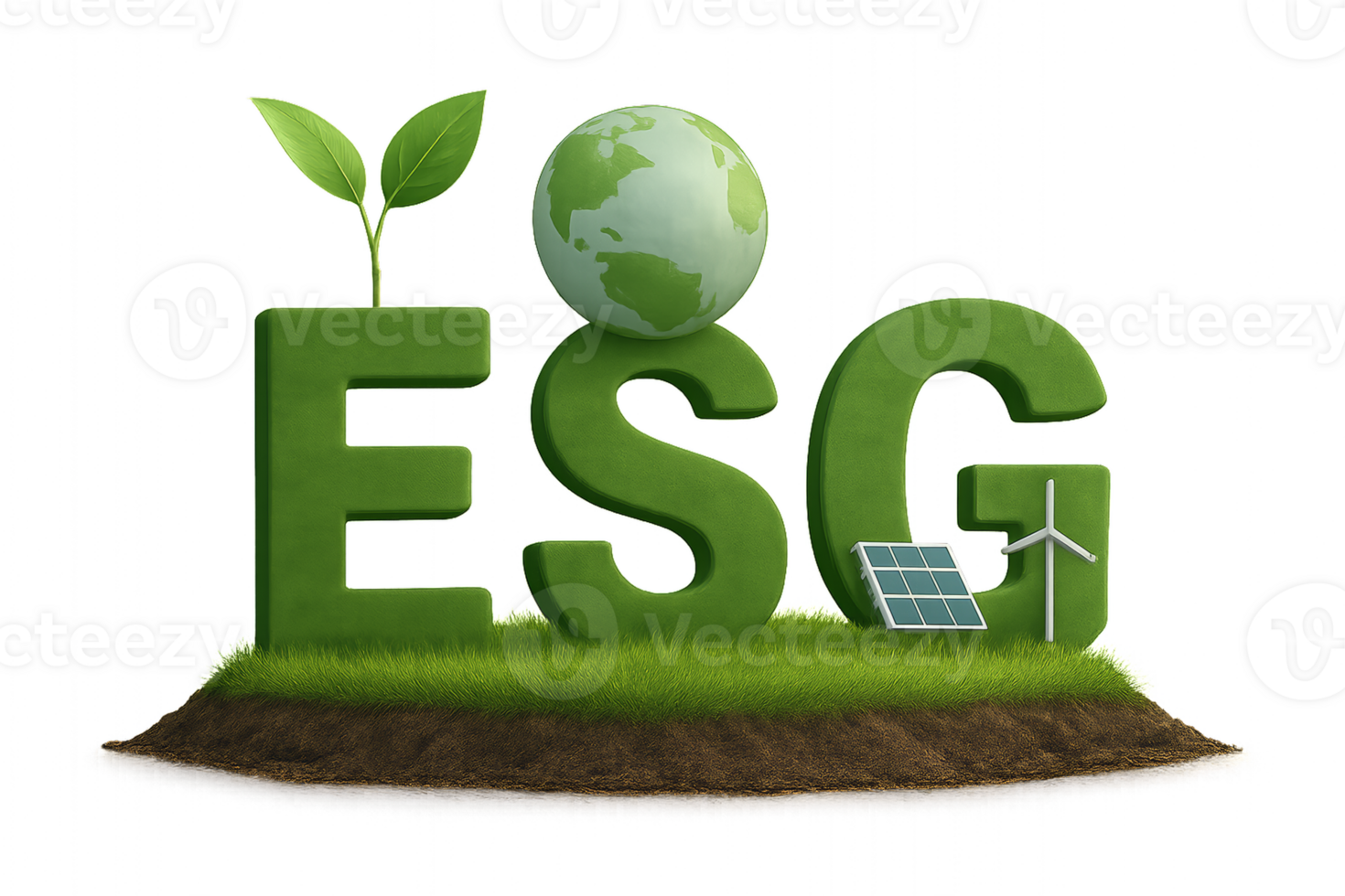 Realistic ESG Visualization with Elements of Sustainability and Growth png