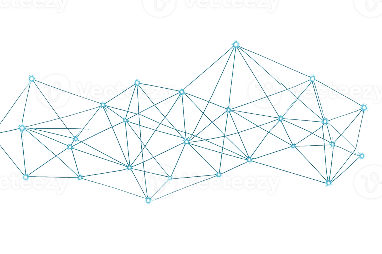 Blue Abstract Network Connection with Geometric Shapes and Lines png