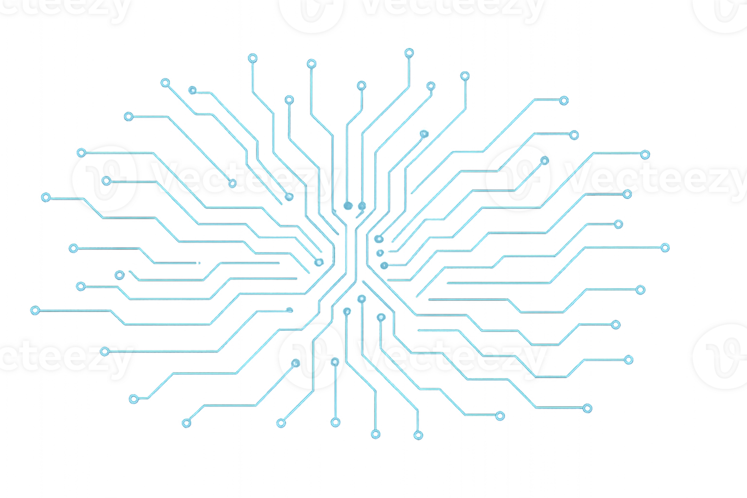 Blue Glowing Circuit Design with Abstract Technology Elements png