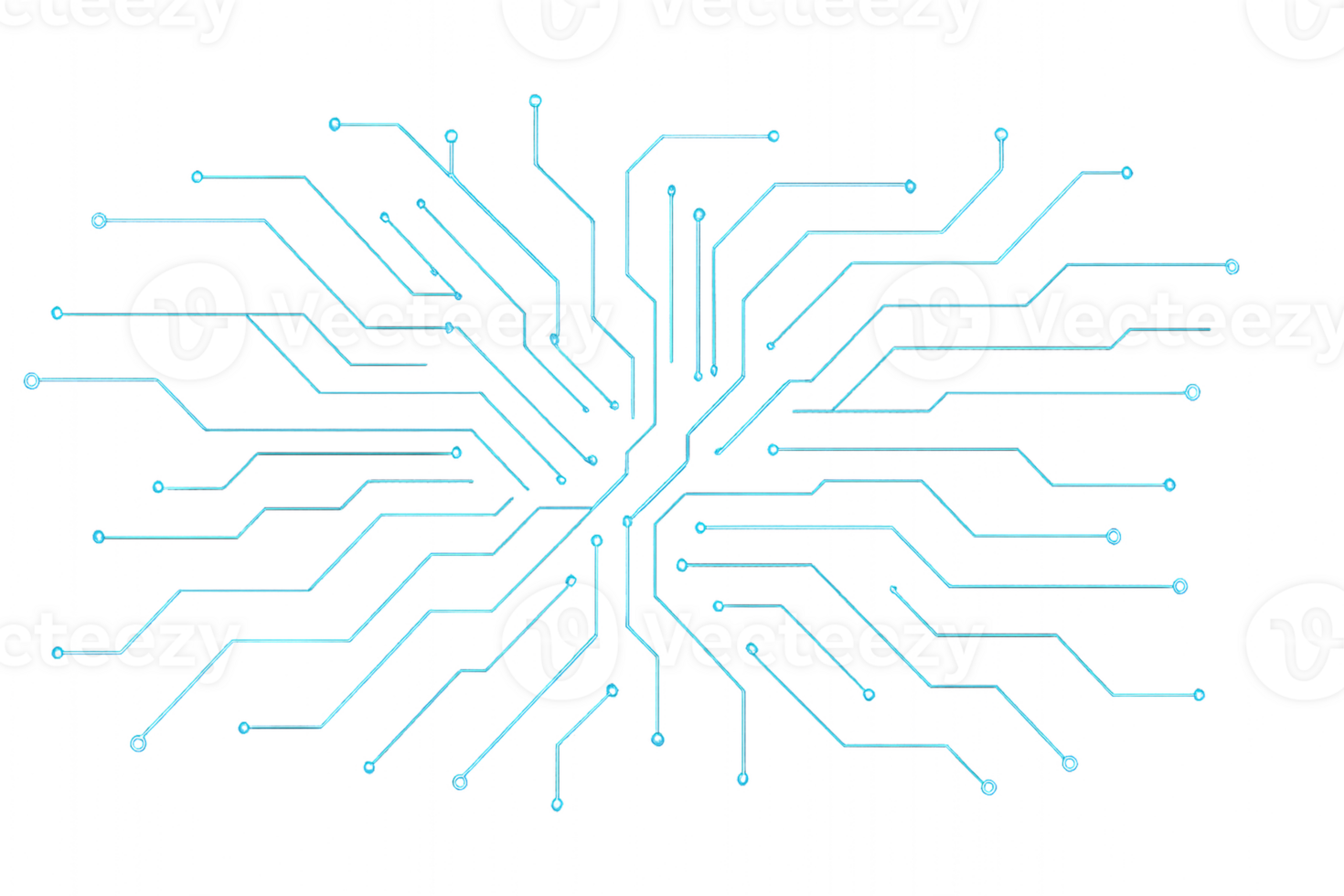 Glowing Blue Circuit Design on Black Background for Technology Concepts png