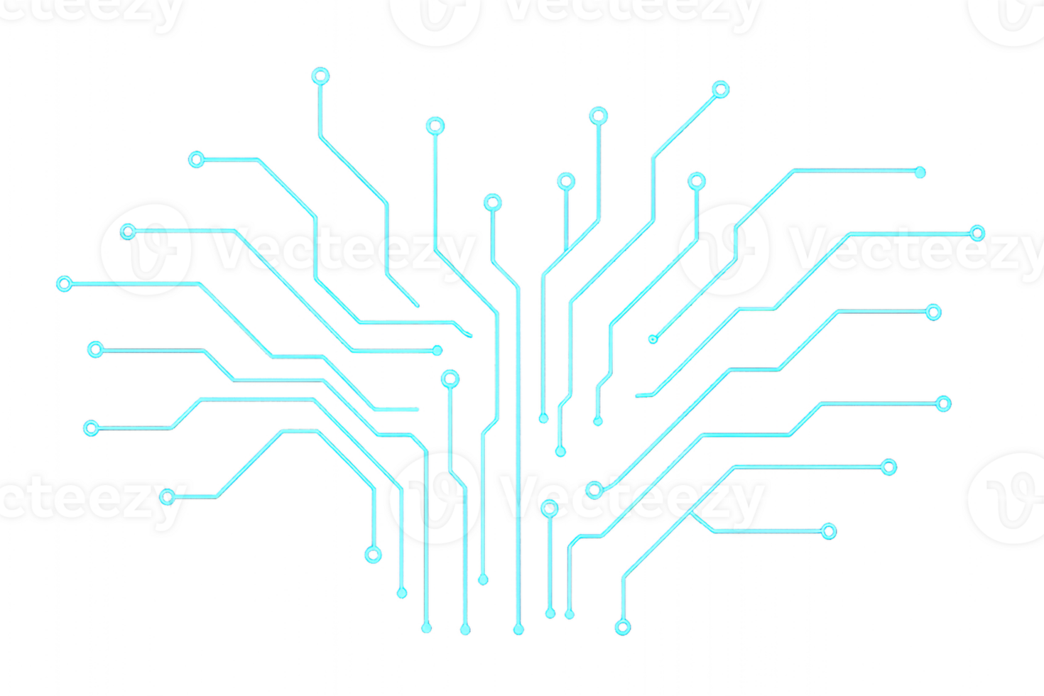 Glowing Blue Circuitry Design with Intricate Lines and Patterns png