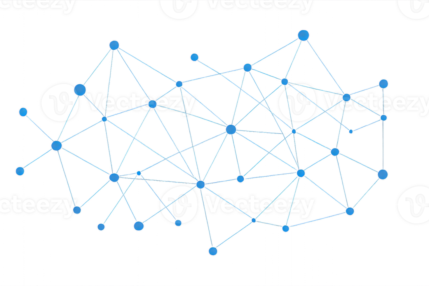 Blue Dots and Lines Abstract Network Connection Graphic Design png