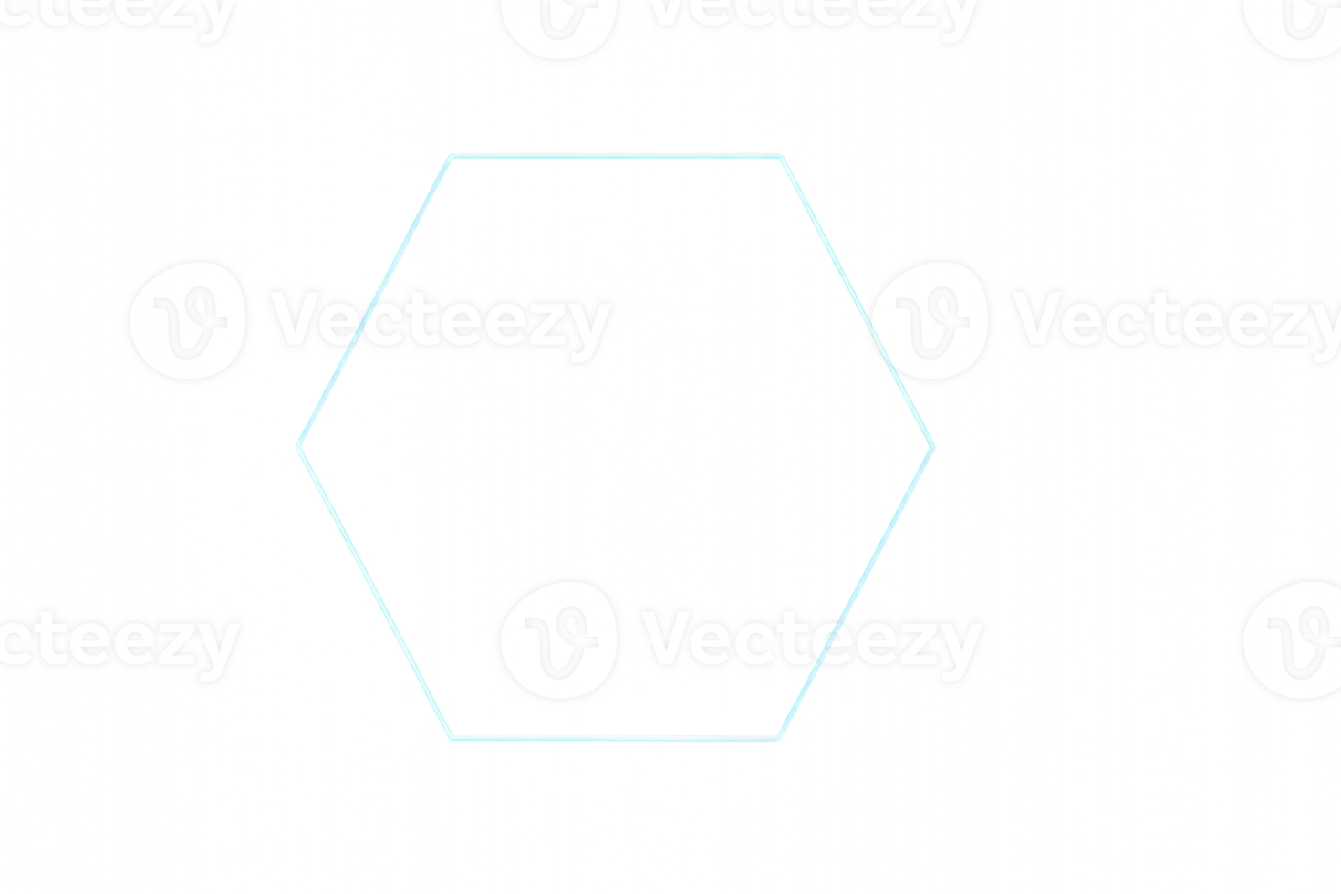 Glowing Blue Hexagon on Dark Background with Soft Light Effect png