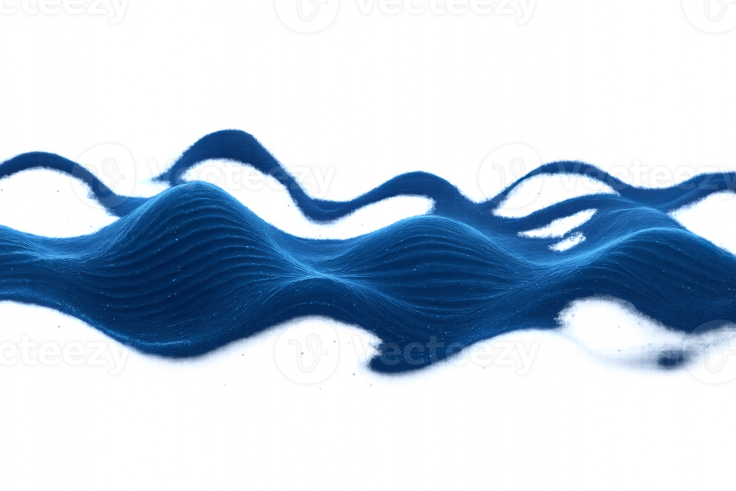 Glowing Blue Waves in a Simple and Captivating Flowing Design png