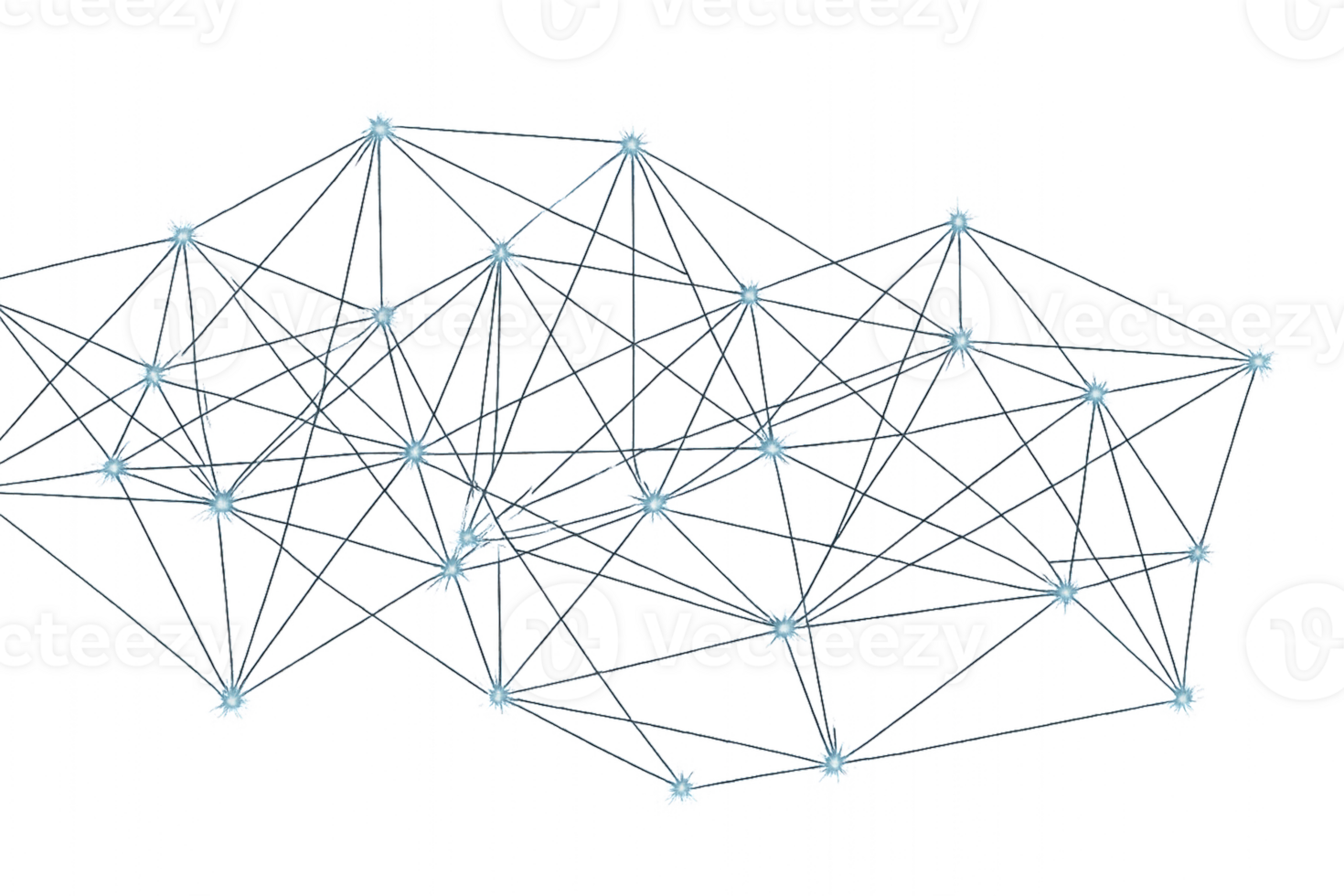 Abstract Blue Network Connection with Simple Geometric Structure png