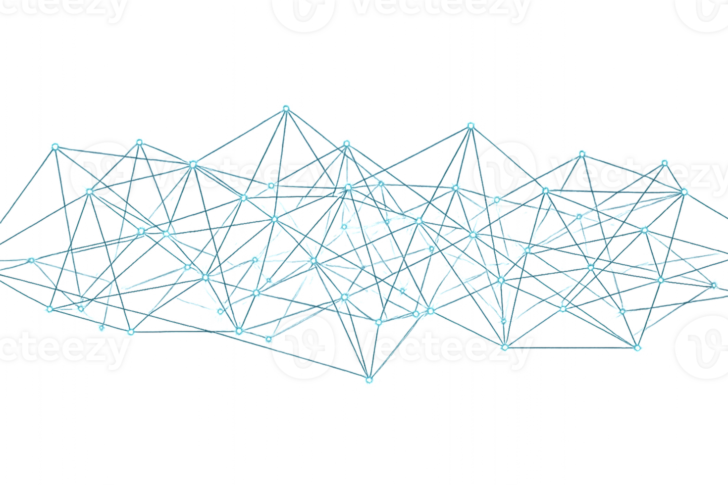 Abstract Blue Network Connections with Simple Geometric Lines png