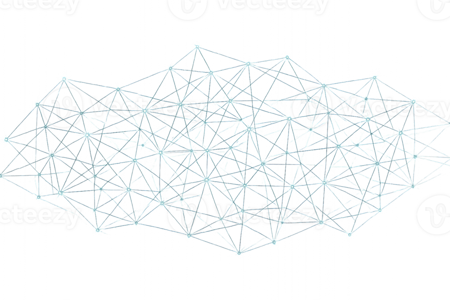 Abstract Blue Network Connections with Geometric Design Elements png