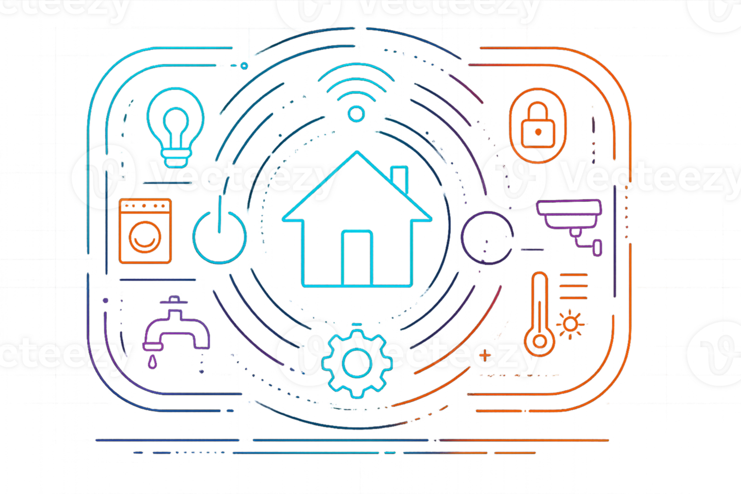 Colorful Smart Home HUD Display Design for Modern Living Spaces png