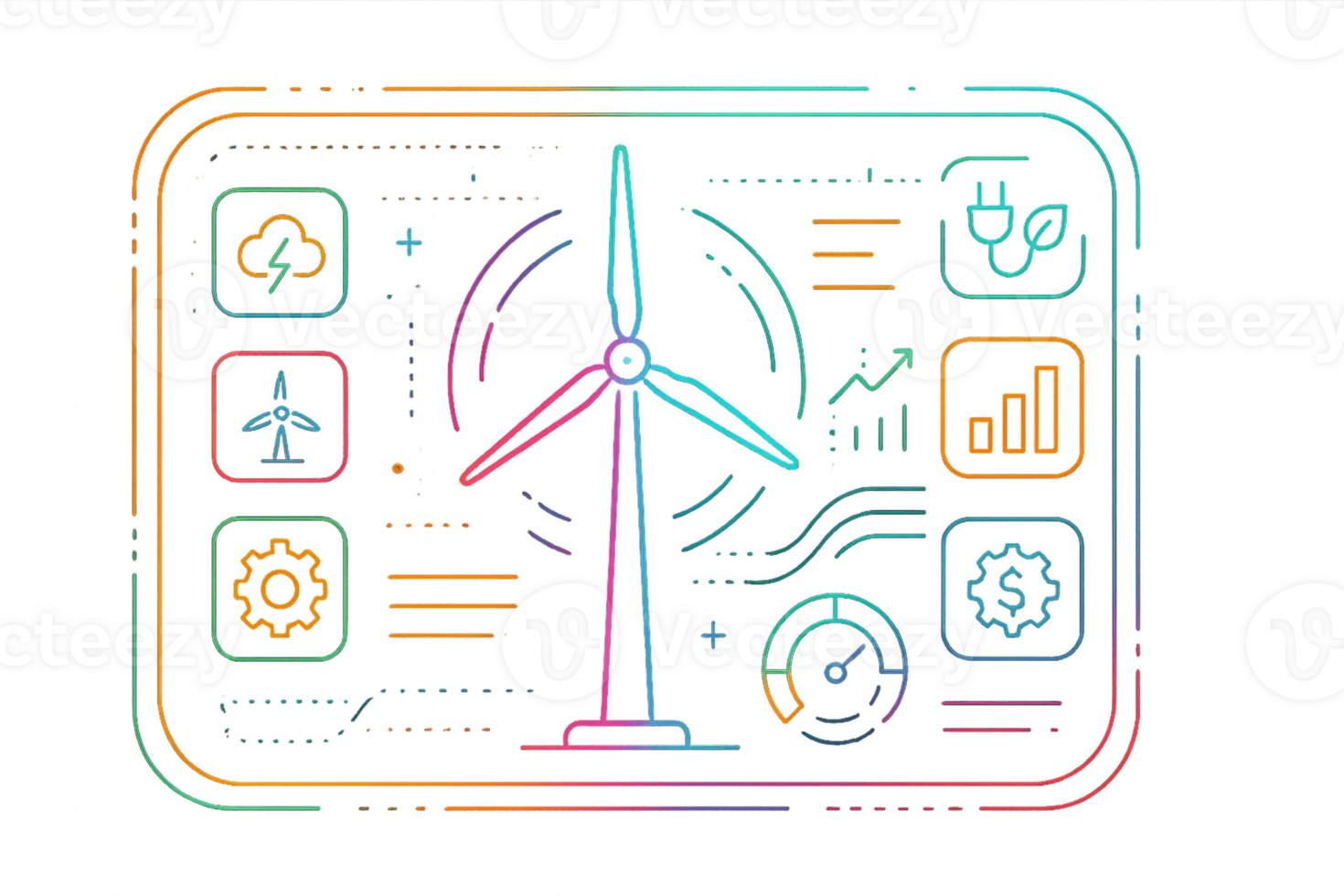 futurista interface para turbina tecnologia com simples Projeto elementos png