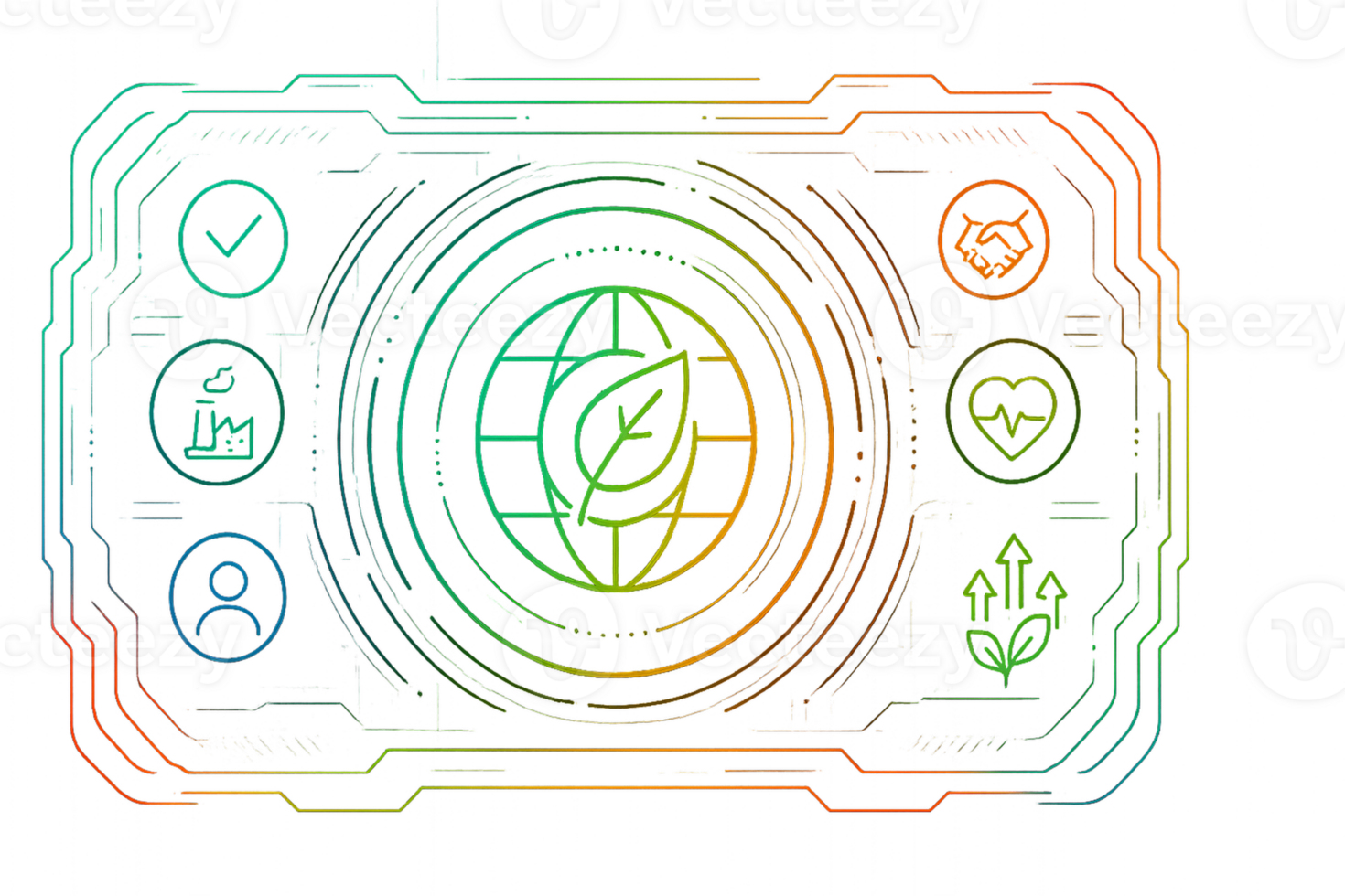 Colorful ESG Display with Global Elements and Simple Design Concepts png