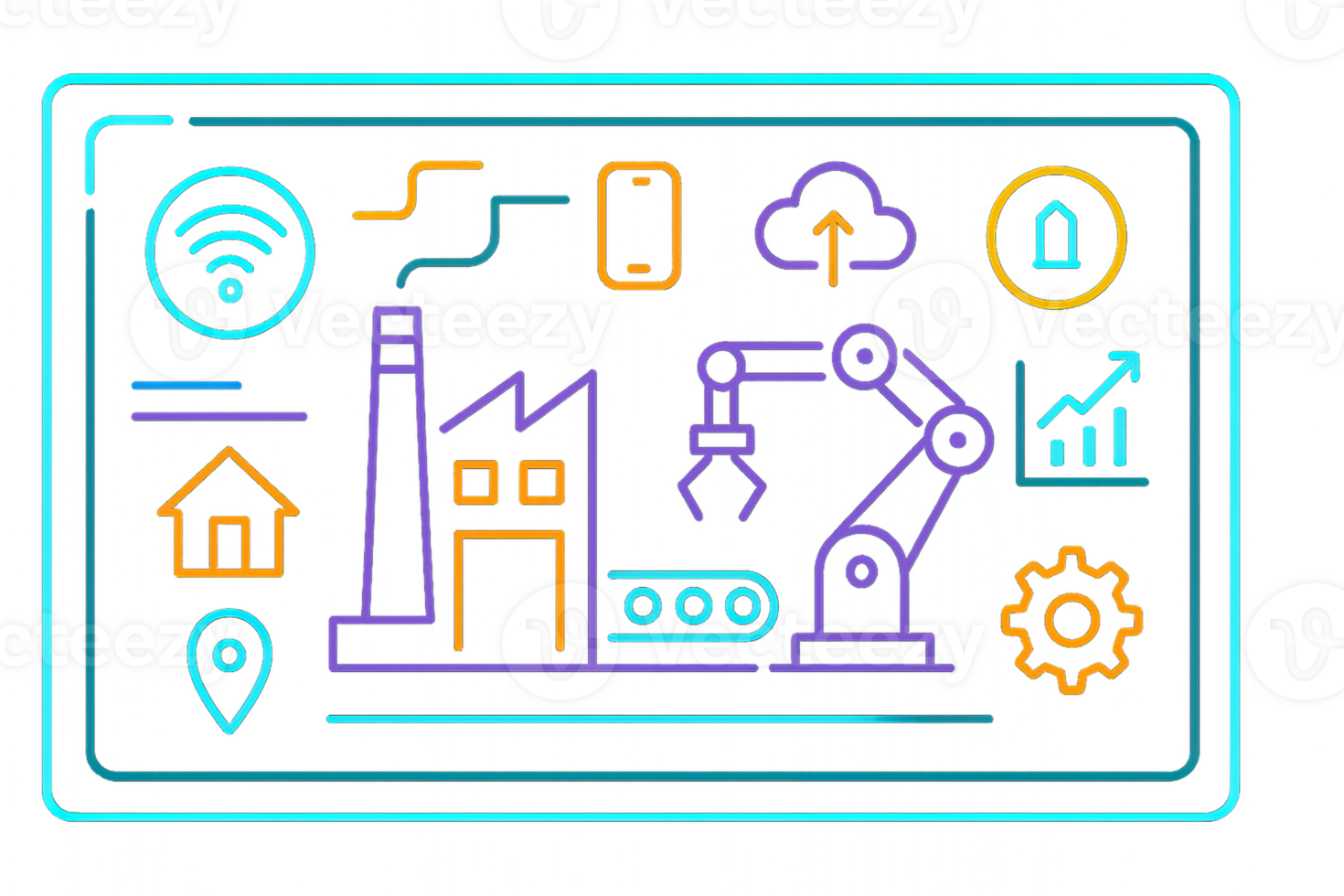 Futuristic Control Interface Design with Simple Composition Elements png