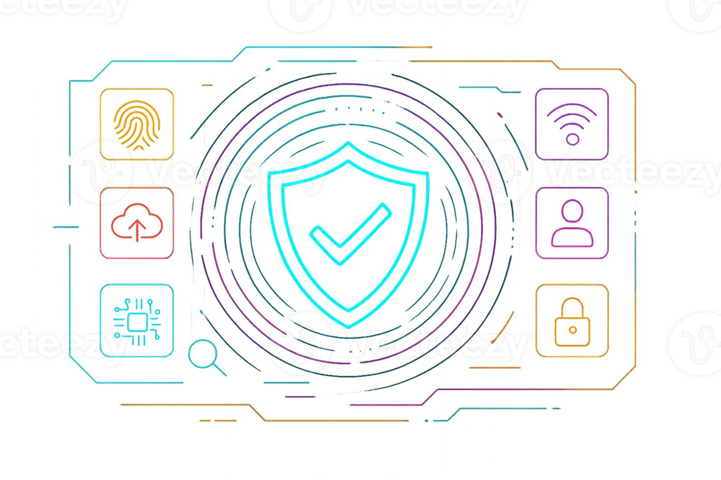 Futuristic HUD Design with Security Features and Simple Interface png