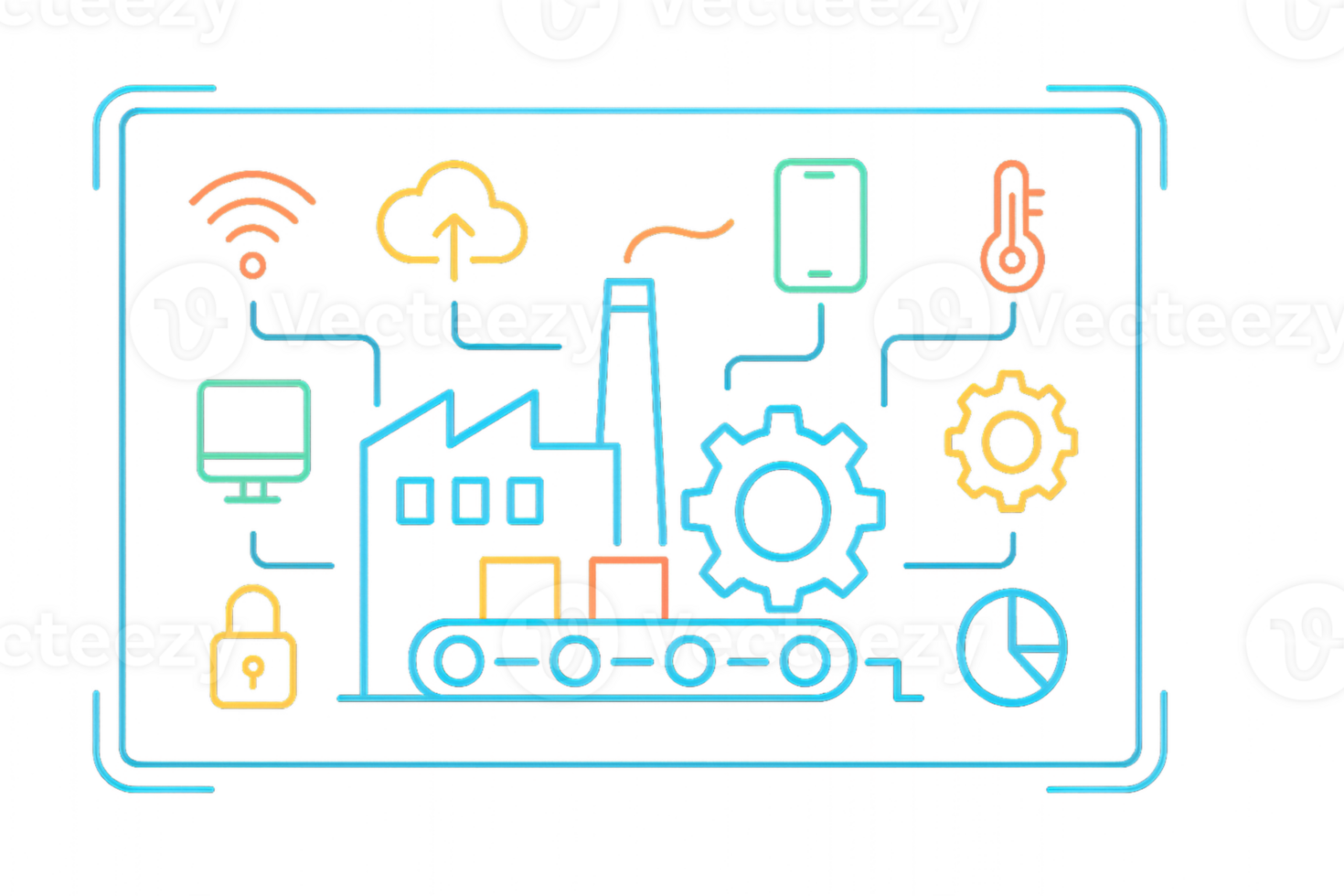 Colorful HUD Interface for Simple Industrial Composition Design png