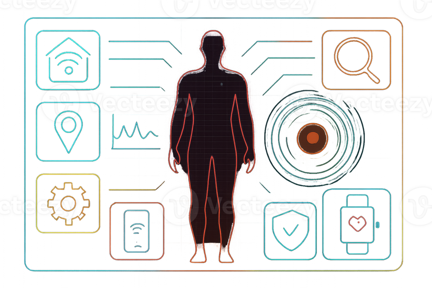 Colorful Medical HUD Display with Simple Composition and Icons png