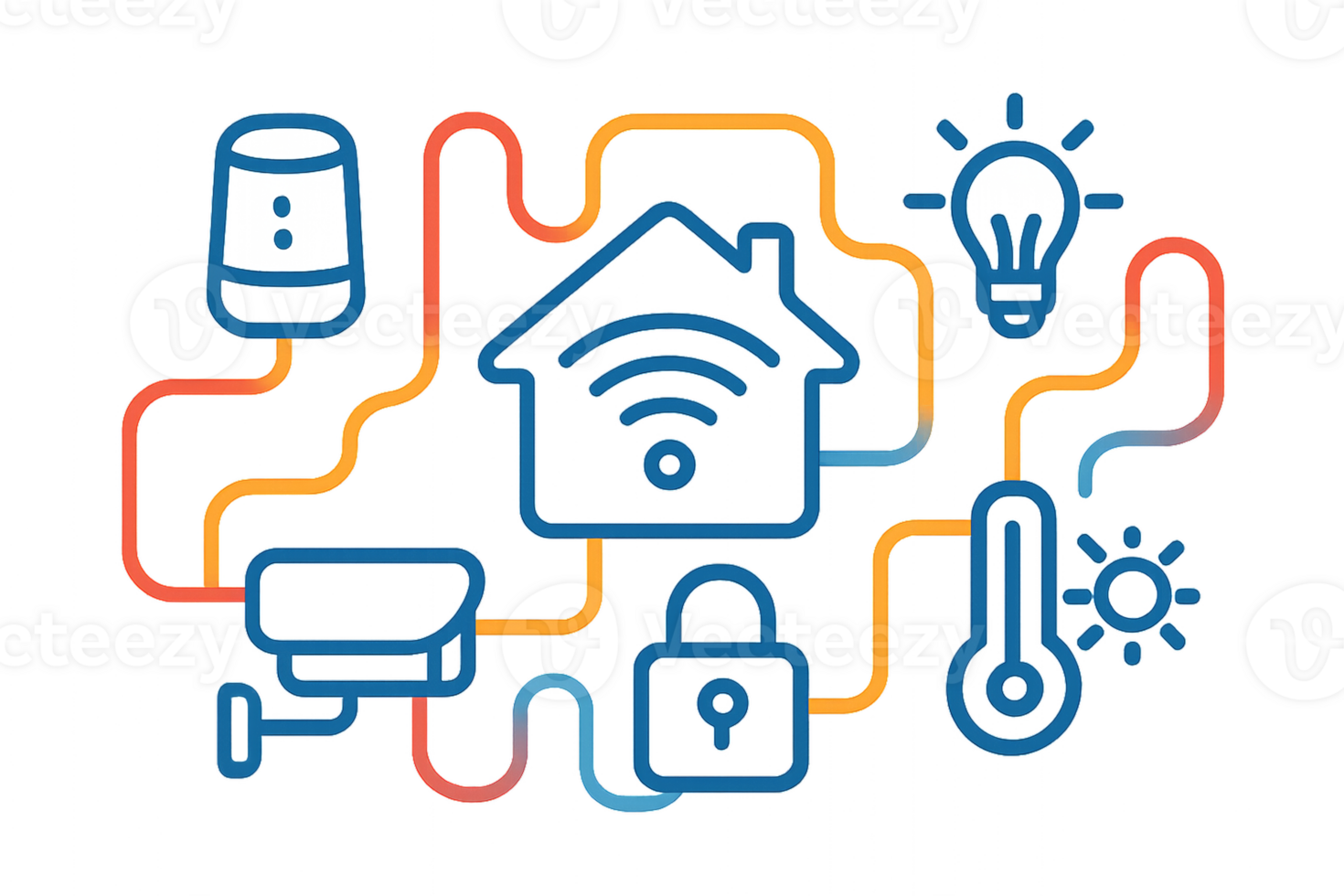 Creative Smart Home Icons for Modern Technology Illustrations png