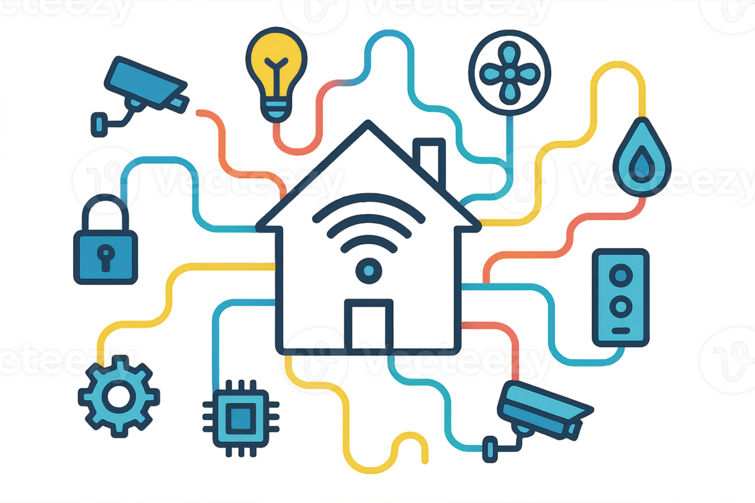 Smart Home Technology Icons for Modern Living and Automation png