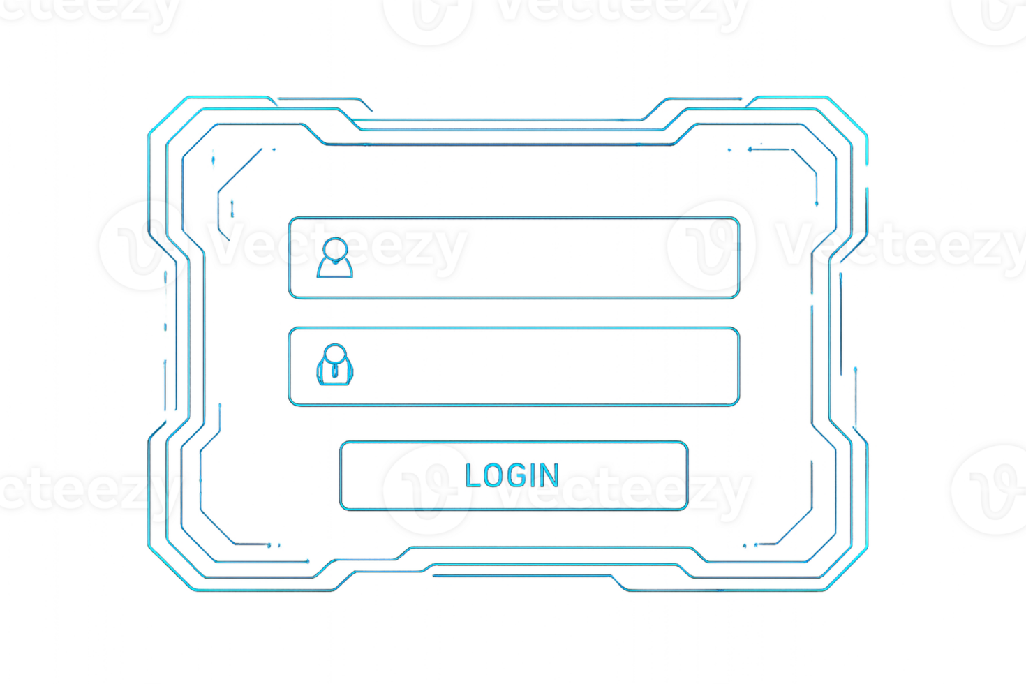 Futuristic HUD Design With Login Interface for User Authentication png