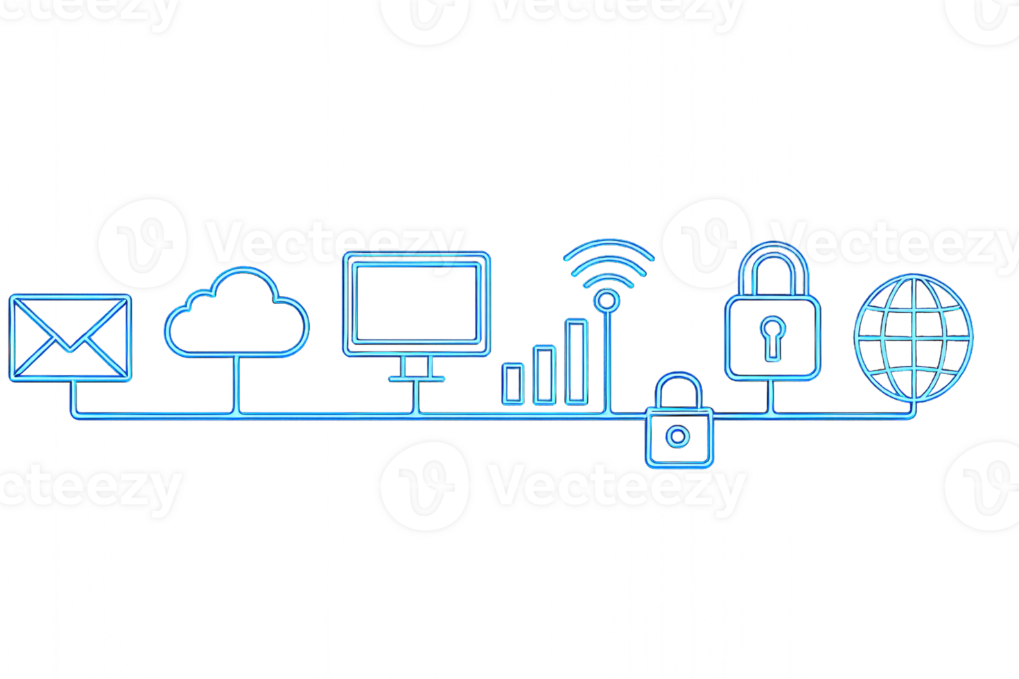 Glowing Tech Lines Illustrating Modern Digital Connectivity Concepts png