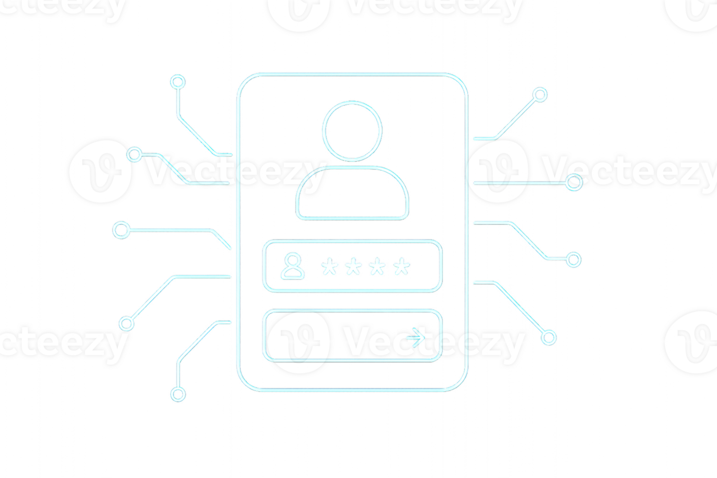 Tech Icons and Lines in Simple User Profile Composition Design png