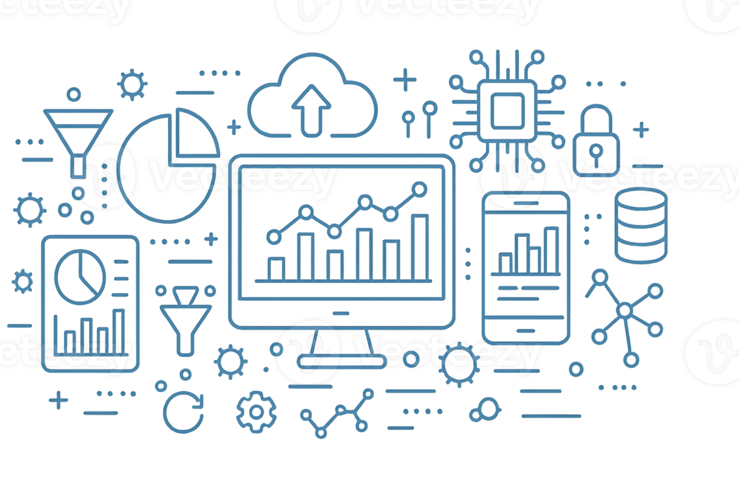 Simple Smart Data Visualization and Analysis Icons for Digital Use png