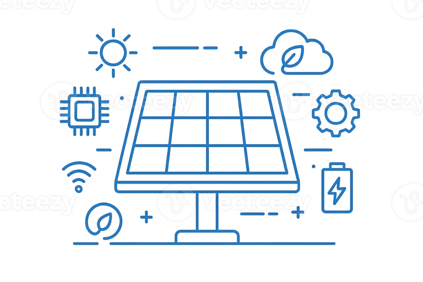 Simple Smart Solar Panel Design with Technology and Progress Elements png