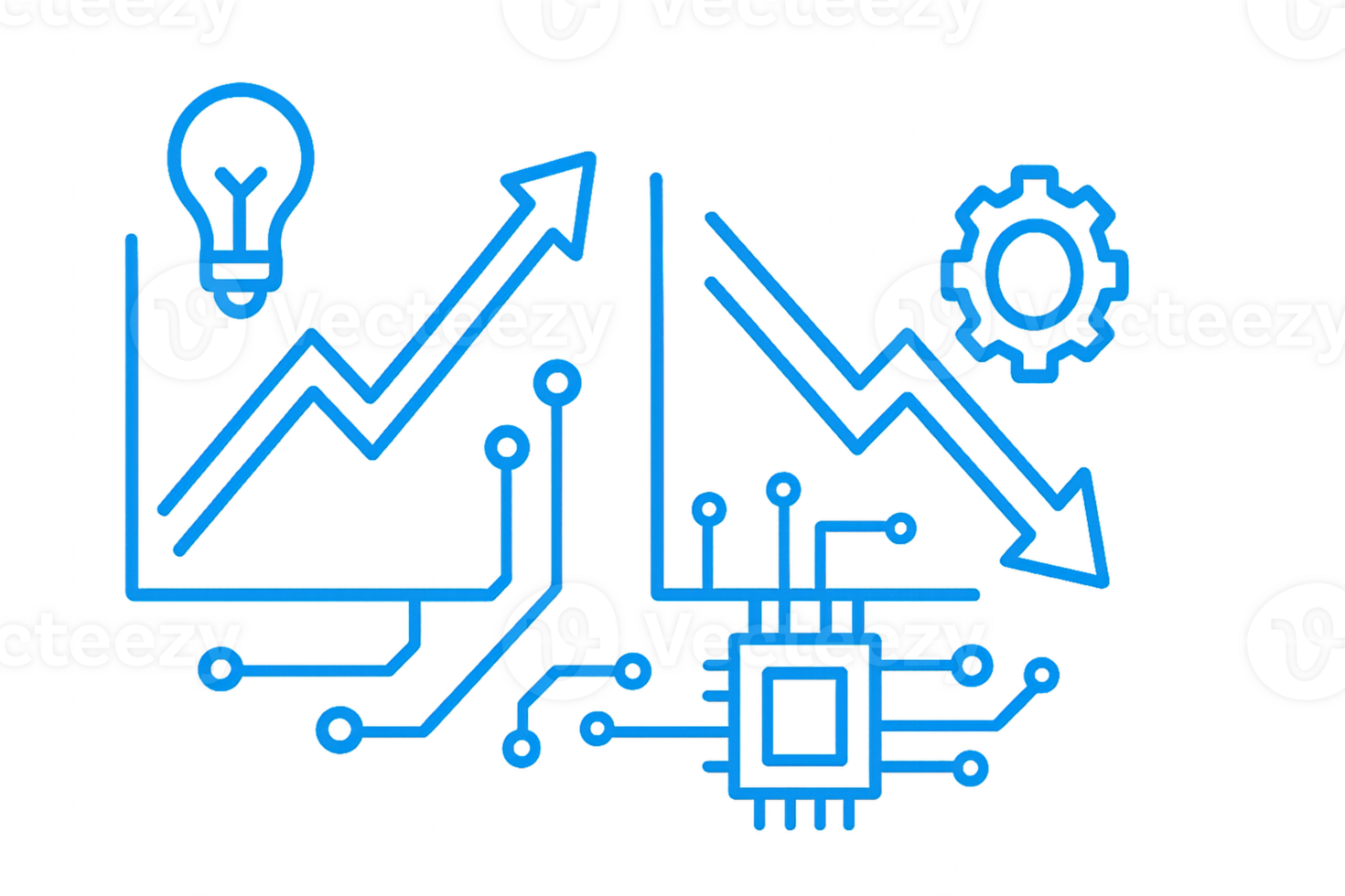 Technology Lines and Icons Showcasing Innovation and Growth png