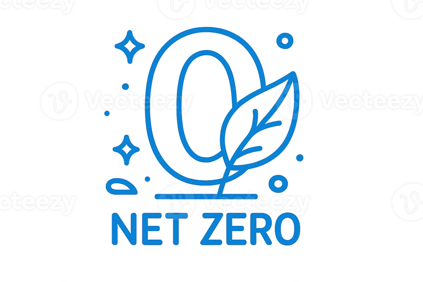 Net Zero Concept Illustration with Leaf and Eco-friendly Icons png